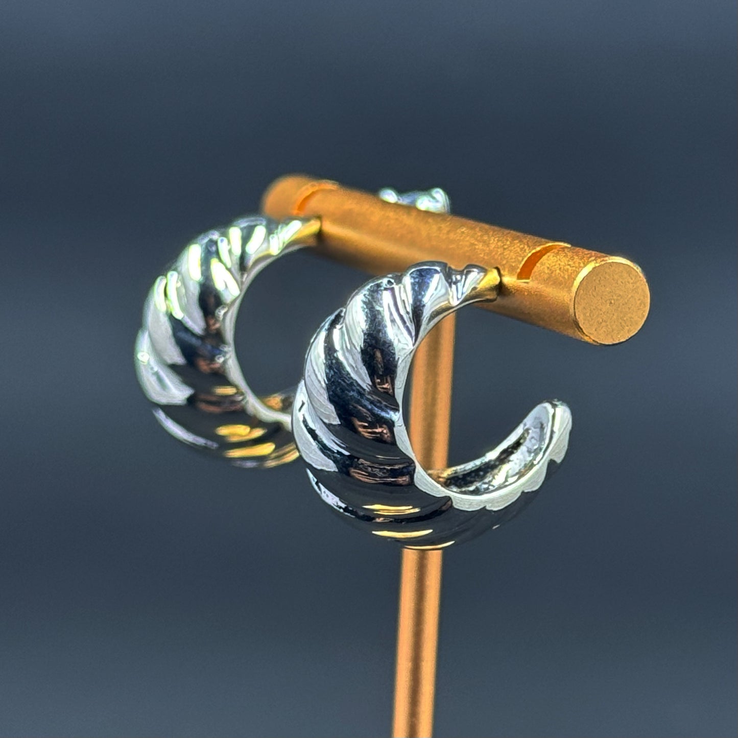 Silver Twist Hoops (Small)