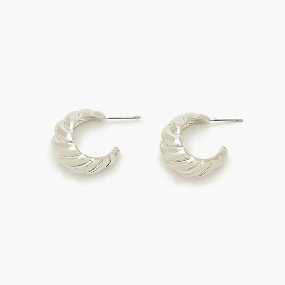 Silver Twist Hoops (Small)