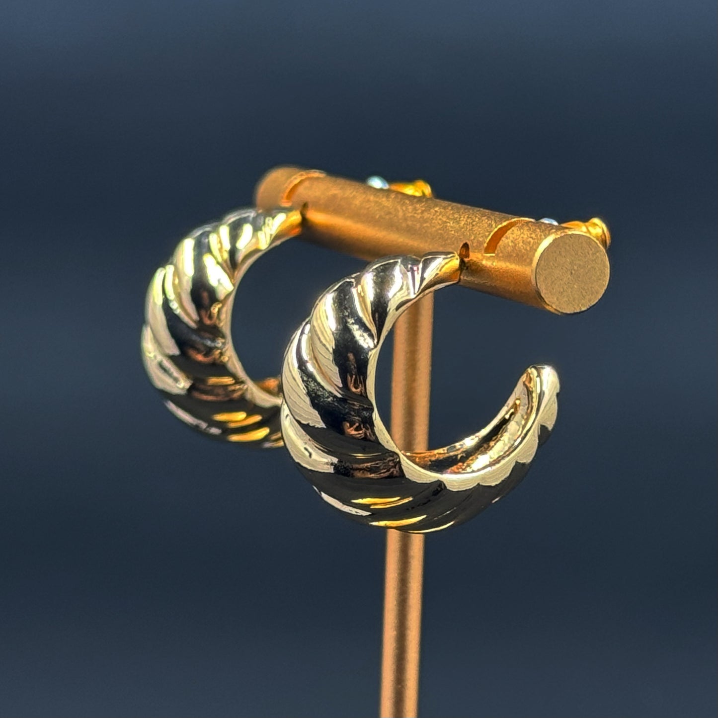 Gold Twist Hoops (Small)