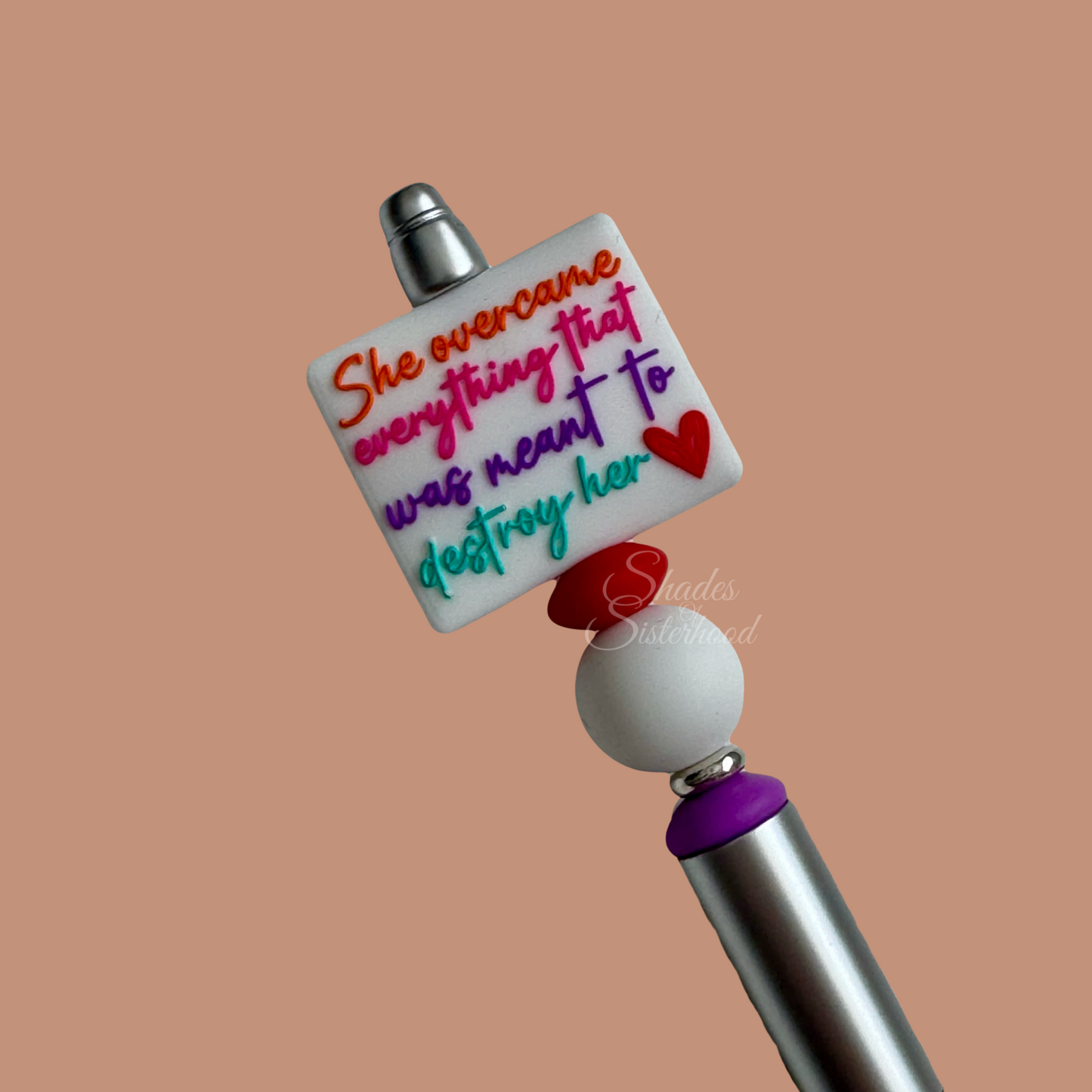 PowHERful Beaded Pen (Silver)