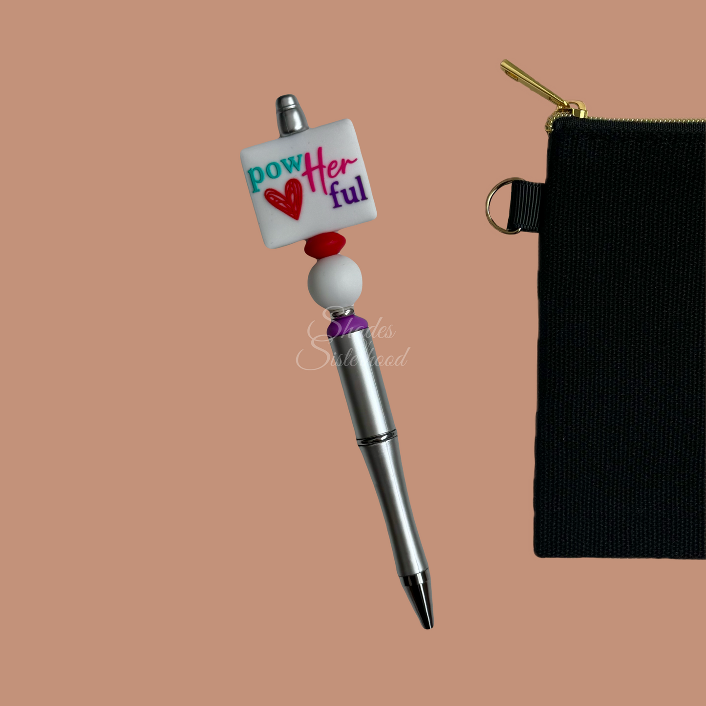 PowHERful Beaded Pen (Silver)
