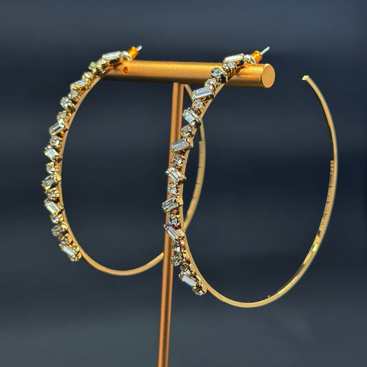 Cluster Rhinestone Hoops