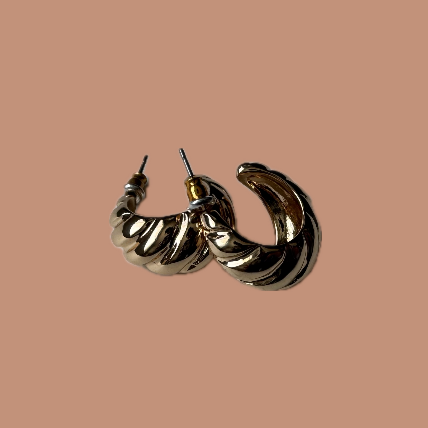 Gold Twist Hoops (Small)
