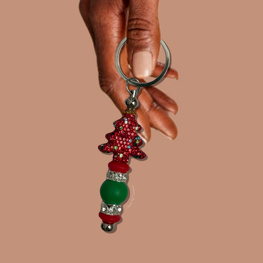 Jolly Rhinestone Beaded Keychain