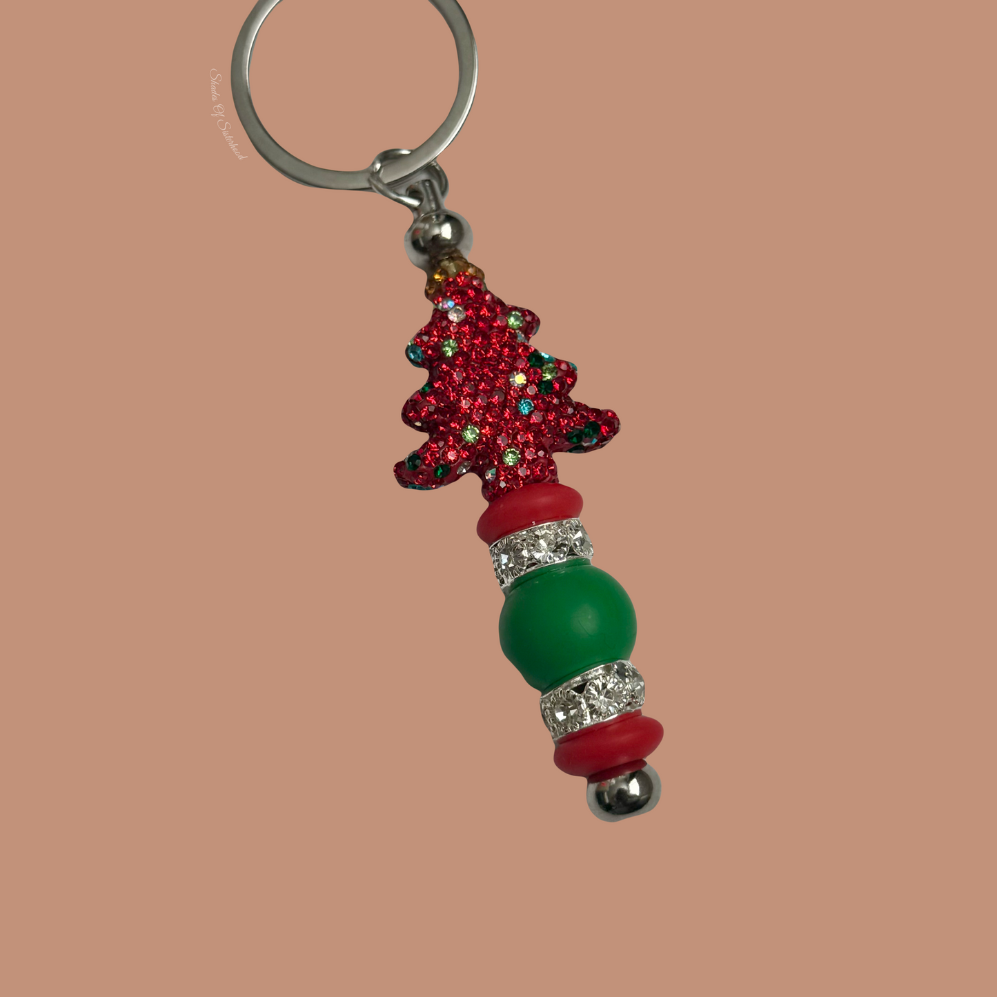 Jolly Rhinestone Beaded Keychain