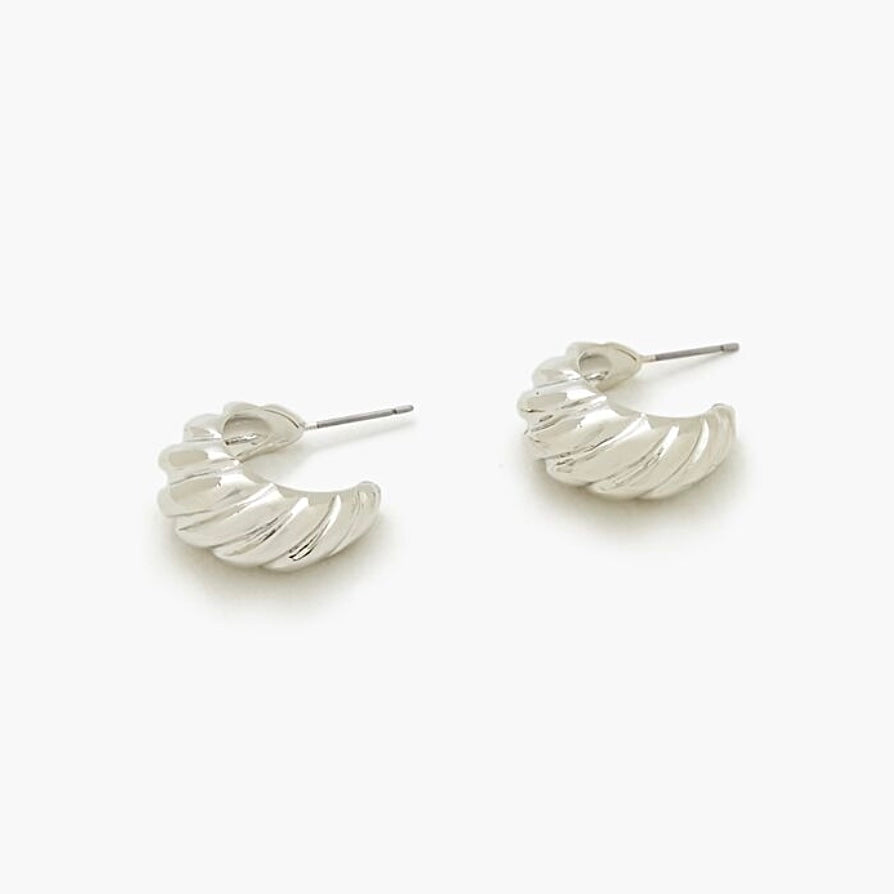 Silver Twist Hoops (Small)