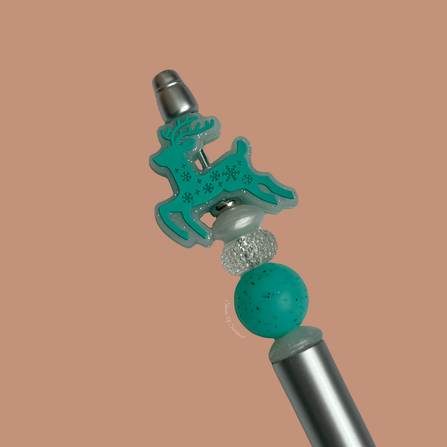 Winter Reindeer Beaded Pen