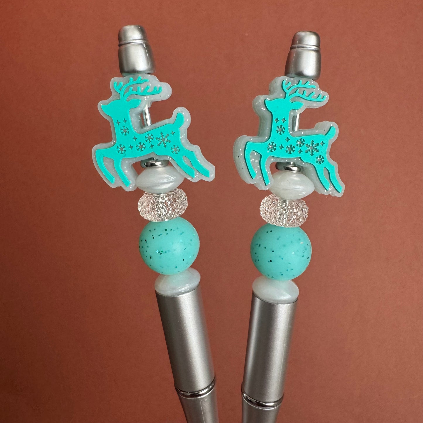 Winter Reindeer Beaded Pen