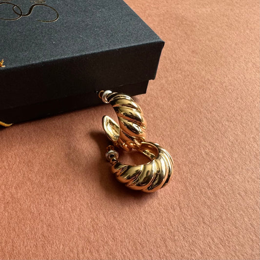 Gold Twist Hoops (Small)
