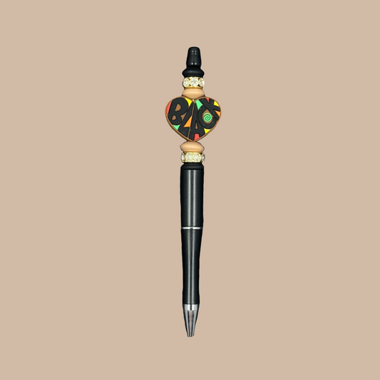 Black Love Beaded Pen