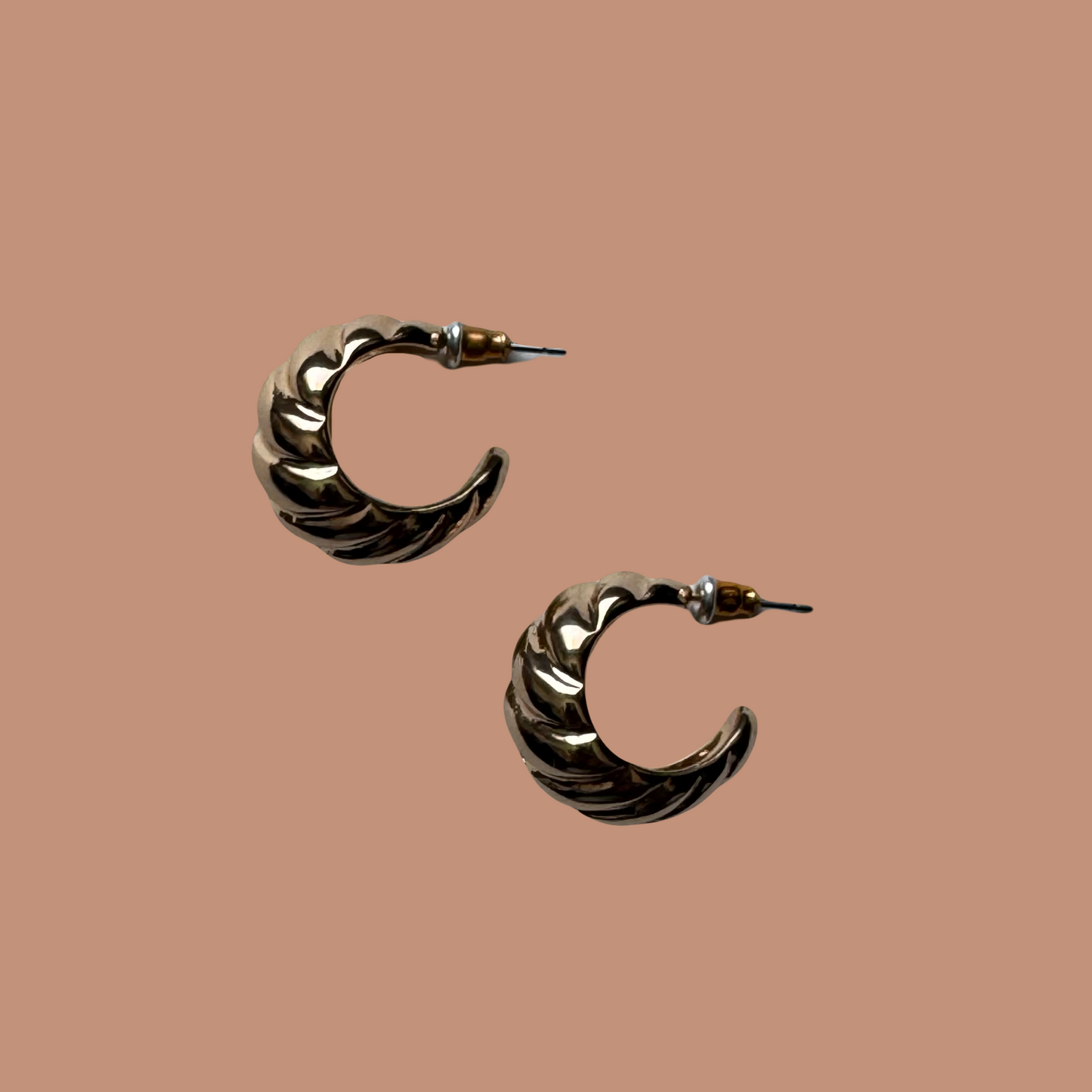 Gold Twist Hoops (Small)