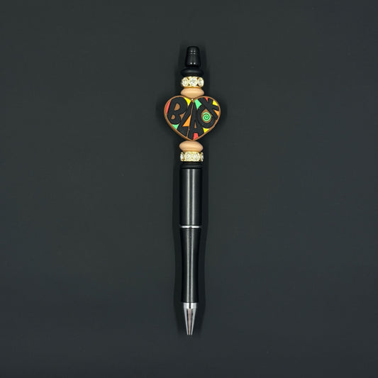 Black Love Beaded Pen