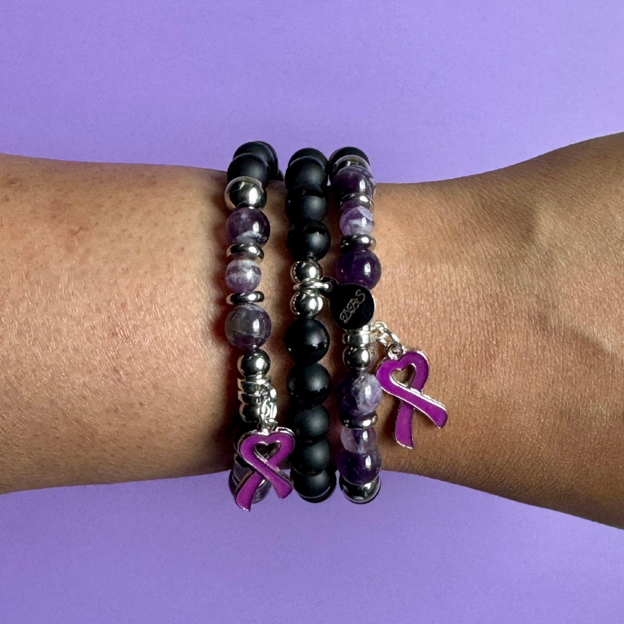 Domestic Violence Awareness Gemstone Bracelet