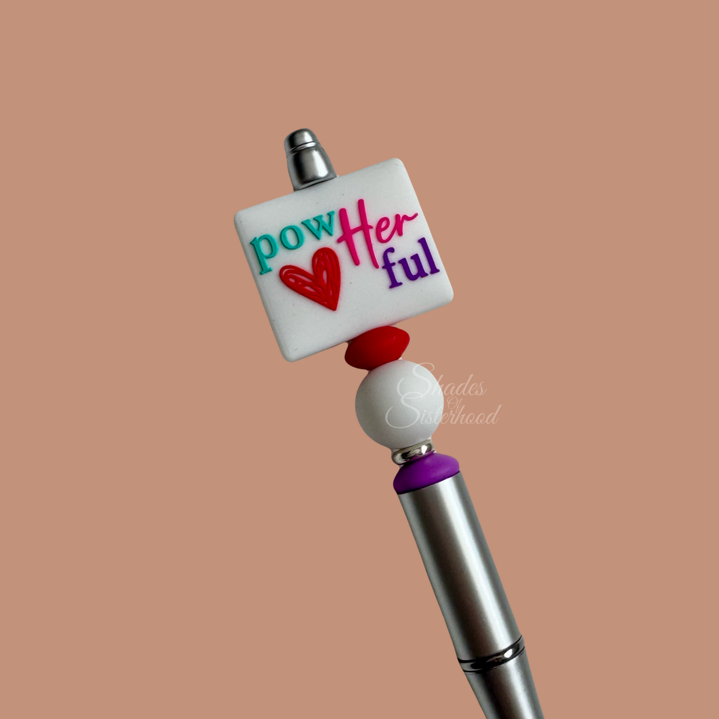 PowHERful Beaded Pen (Silver)