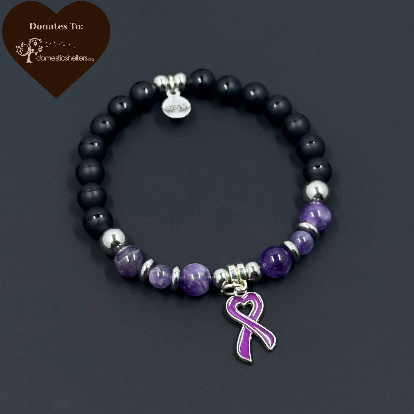 Domestic Violence Awareness Gemstone Bracelet