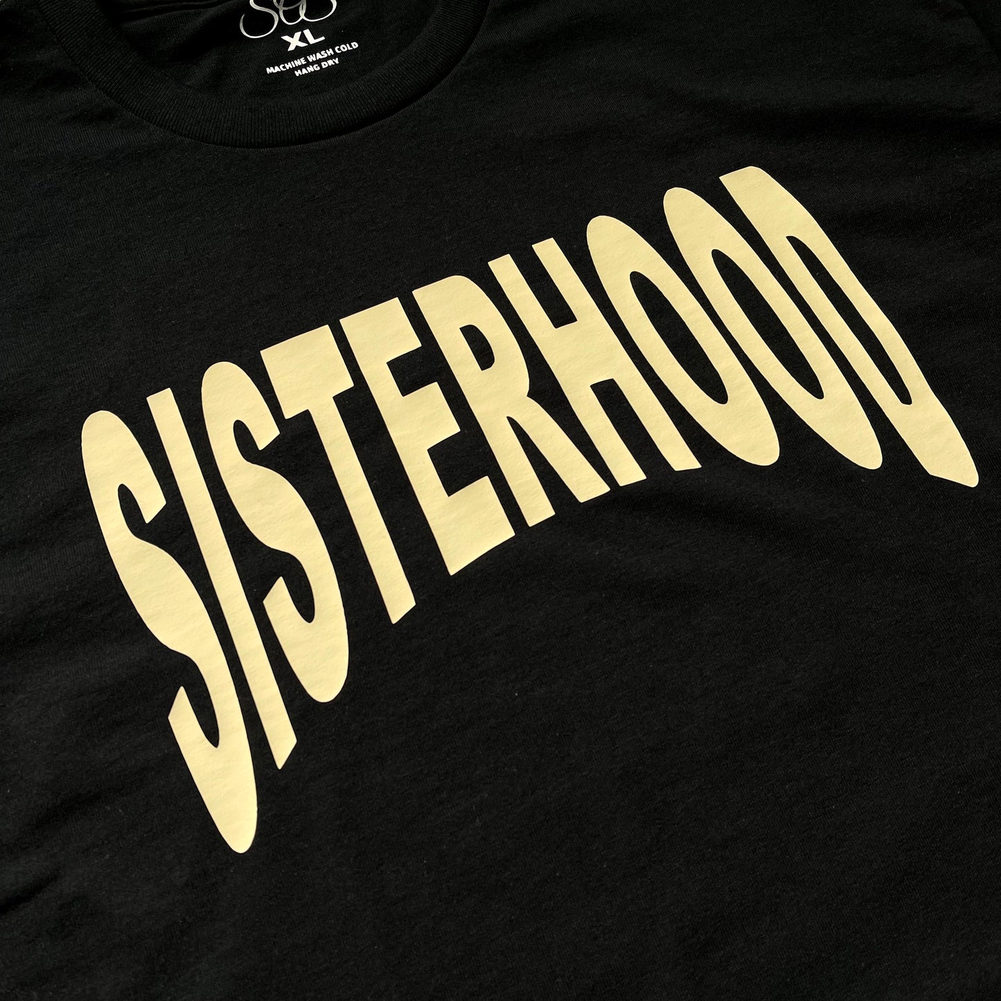 Sisterhood “Curve” Tee (Black/Cream)